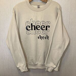 Cheer Mom Sweatshirt Beige Size Medium